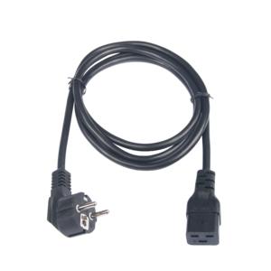 Кабель питания CEE 7/7 евровилка с заземл./ разъем C19 IEC 60320 3х1.5кв.мм 250В 16А 1.8м черн. NIKOMAX TLK-PCC16-018