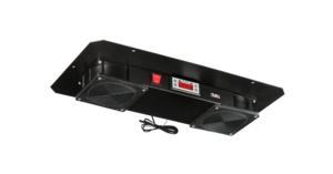 Блок вентиляторный для настенных шкафов TWC TWA TWM 2 вентилятора с фильтрующими элементами терморегулятором и датчиком без шнура питания черн. NIKOMAX TLK-FAN2-TERM-F-BK