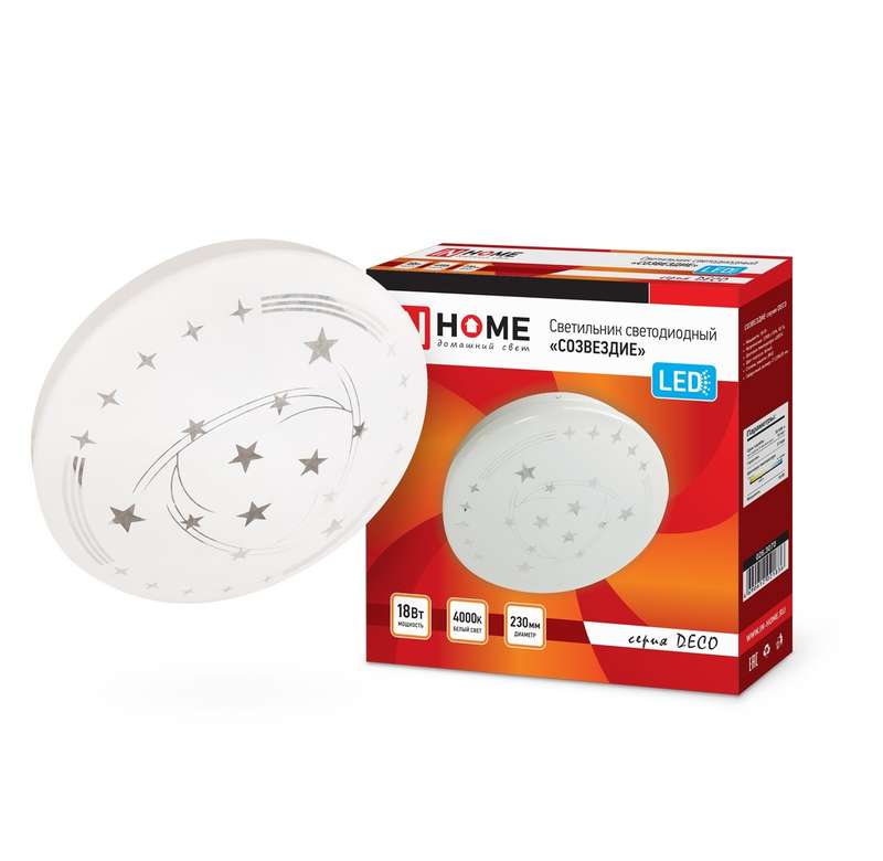 Светильник светодиодный DECO СОЗВЕЗДИЕ 18Вт 4000К 1620лм 230В 260х55мм IN HOME 4690612021836