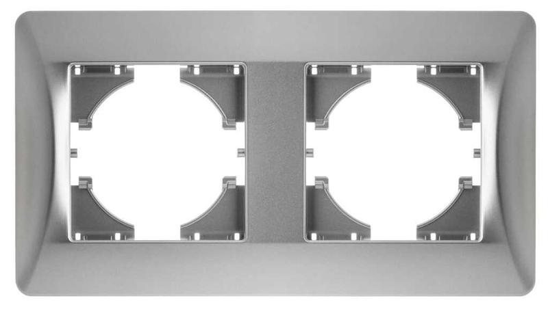 Рамка 2-м Ugra серебр. GUSI С1120-004