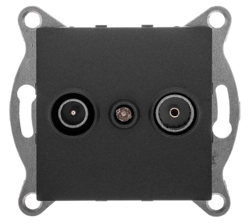 Розетка телевизионная оконечная TV/SAT СП Ugra механизм графит GUSI С11TS1-010