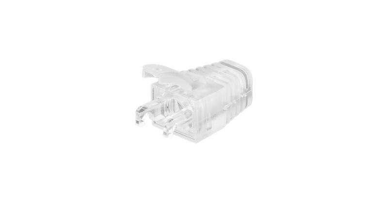 Колпачок защитный для коннекторов RJ45 под кабели d6.5мм с защитой защелки прозр. (уп.100шт) NIKOMAX NMC-RJBOOT65B-TR-100