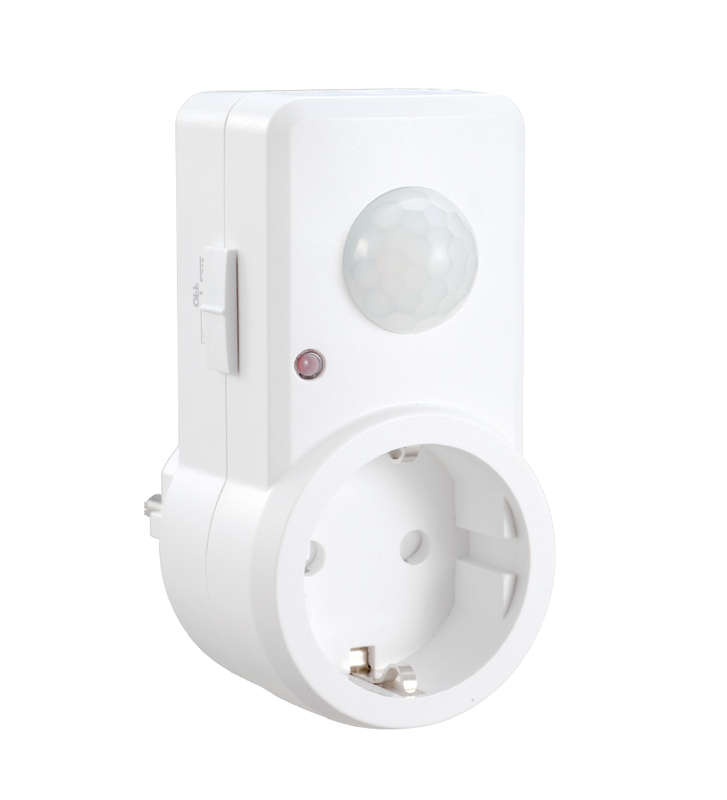 Датчик движения DDSS-01 розетка 120град. 1200Вт 10-420с 2-9м 3-2000Лк бел. Duwi 25827 8