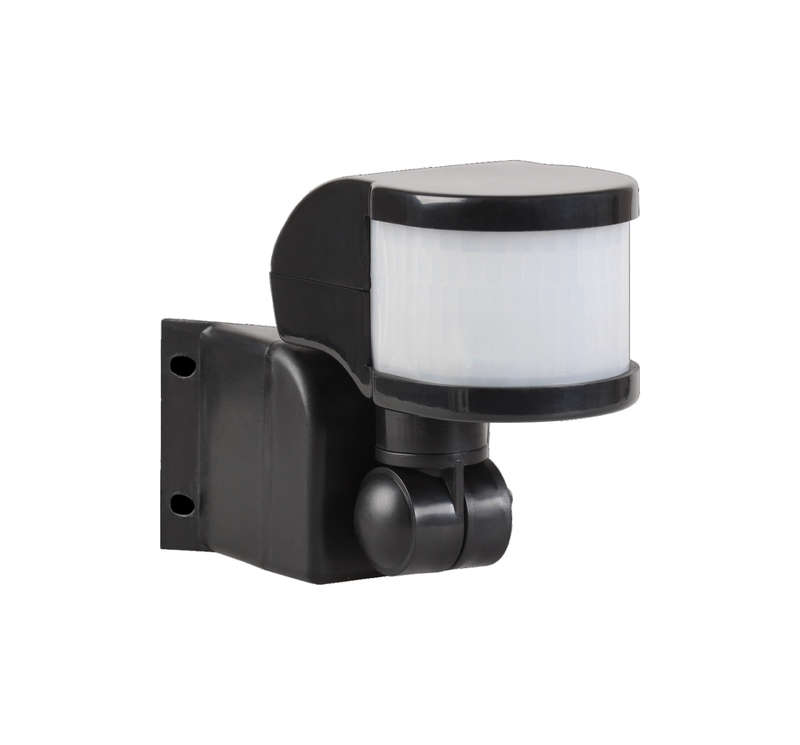 Датчик движения DD-06 настенный/угловой 270град. 1200Вт 10-420с 12м 3-2000Лк IP44 черн. Duwi 25829 2