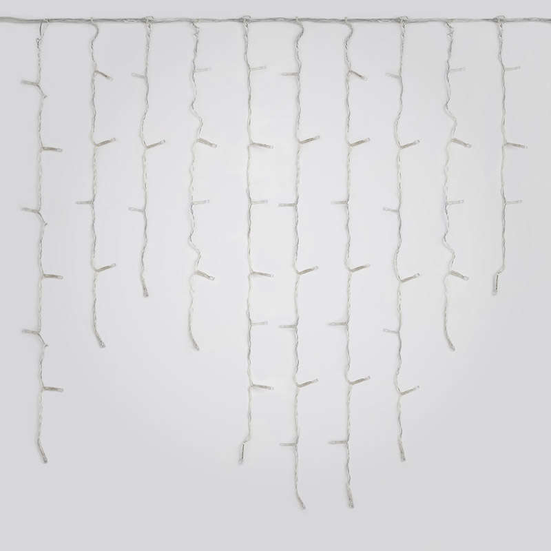 Гирлянда светодиодная "Бахрома" ULD-B1805-048/DTA WARM WHITE IP20 1.8м 48LED тепл. бел. с контроллером провод прозр. Uniel UL-00005274