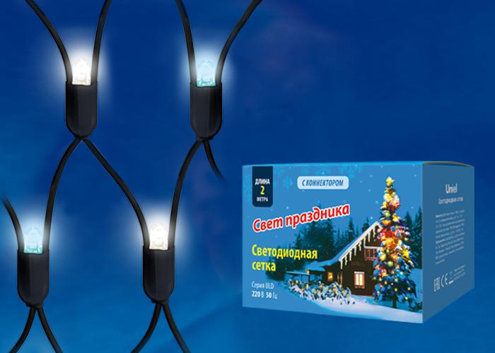Сетка светодиодная ULD-N2015-288/SBK WHITE-BLUE IP67 статическое свечение 2х1.5м соединяемая бел./син. свет провод черн. Uniel UL-00005485