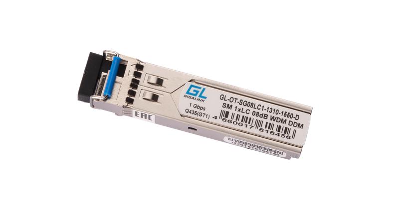 Модуль SFP WDM 1.25Гбит/с одно волокно SM LC Tx:1310/Rx:1550нм DDM 8дБ до 3км NIKOMAX GL-OT-SG08LC1-1310-1550-D