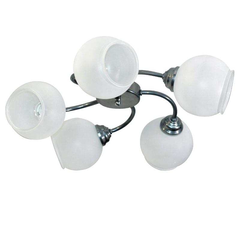 Светильник НСБ 01-5х60-120 "Камила" 151 плафон 8248 люстра реновация матов. хром (групп. упак.) Элетех 1005404138