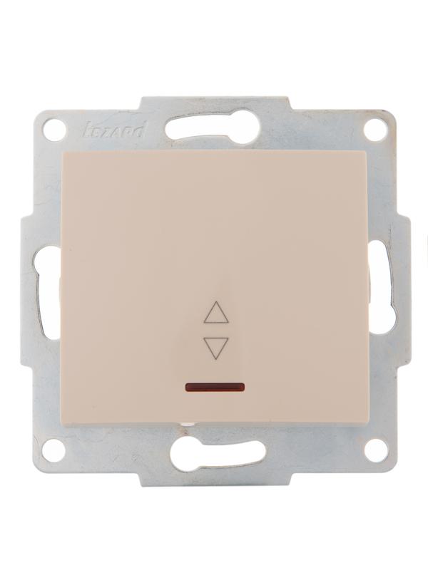 Переключатель проходной 1-кл. 1п СП Karina 10А IP20 с подсветкой механизм крем. LEZARD 707-0388-114