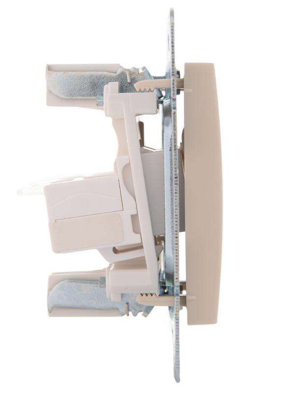 Розетка компьютерная + телефонная 2-м СП Karina RJ45 + RJ11 механизм крем. LEZARD 707-0388-143