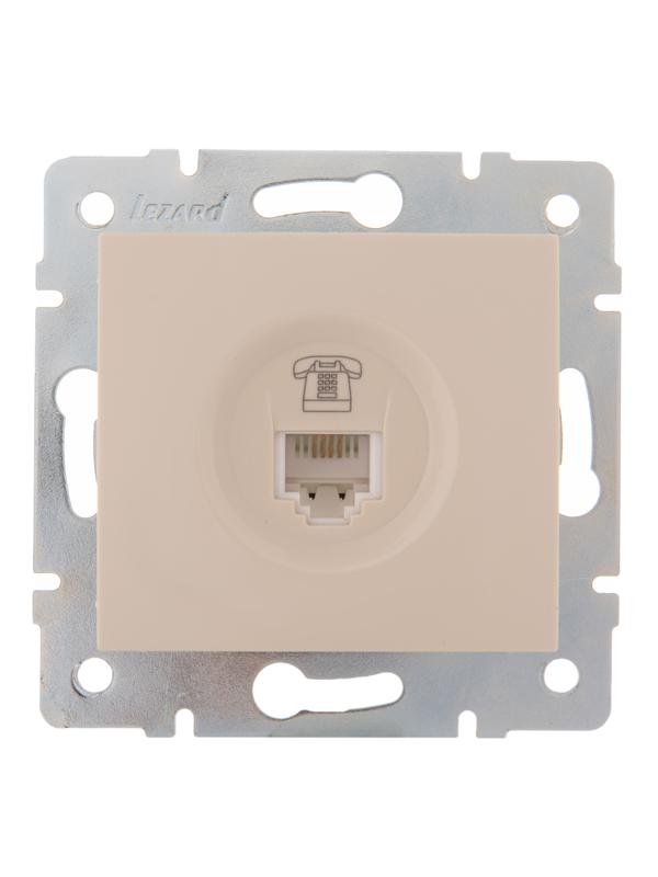 Розетка телефонная 1-м СП Karina RJ11 механизм крем. LEZARD 707-0388-137