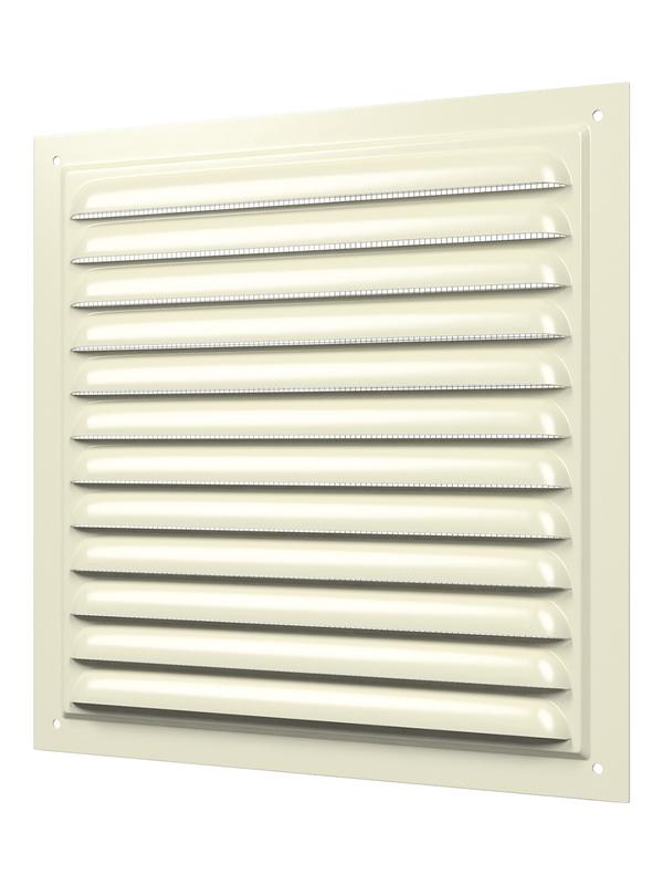 Решетка вентиляционная с покрытием полимерной эмалью с сеткой 150х150 cталь ERA 1515МЭ Ivory