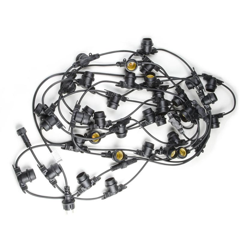 Гирлянда UDL-K111 80/E27/20M IP65 BLACK BELT-LIGHT Белт-Лайт 20м + 1.5м сетевой шнур. 80 патронов E27 шаг 25см черн. Uniel UL-00006441