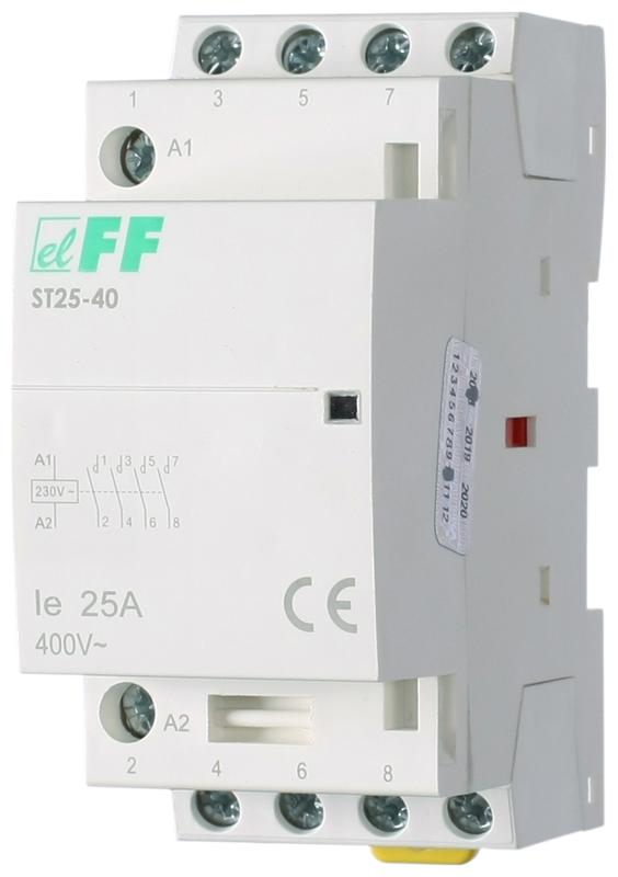 Контактор ST25-40/24 (4NO 4Вт 2модуля монтаж на DIN-рейке 24В AC 25А IP20) F&F EA13.001.018