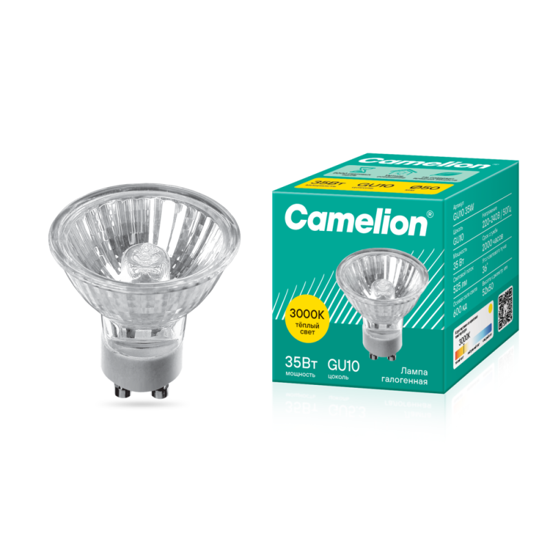 Лампа галогенная JCDRC 220В 35Вт GU10 Camelion 5561