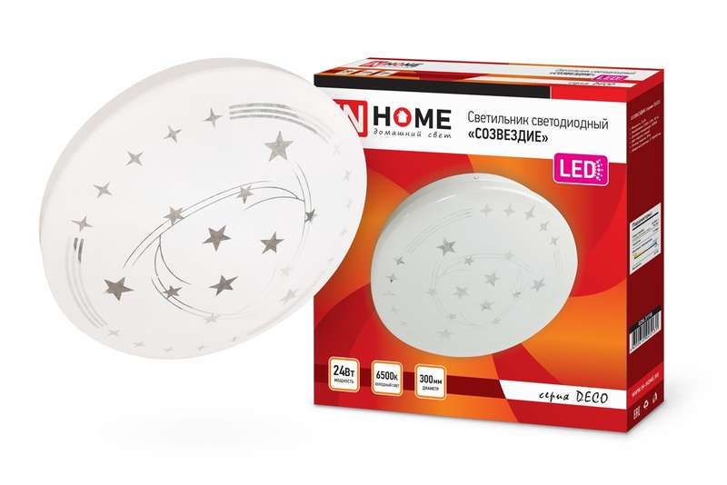 Светильник светодиодный DECO СОЗВЕЗДИЕ 24Вт 6500К 2160лм 230В 330х55мм IN HOME 4690612025131