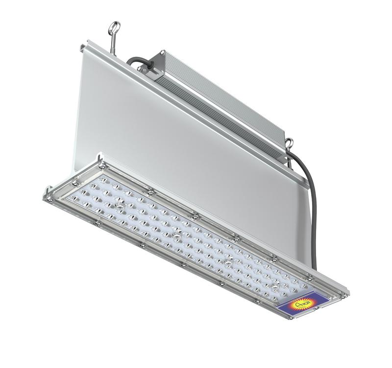 Светильник светодиодный АТ-ДСП-02-300-Д-220VAC Rail 300Вт 5000К IP65 32400лм 220В 1200х210х90мм CREE угол 1/2 яркости светодиода 120град. КСС Д промышленный бел. АТОН АТДСП02300Д