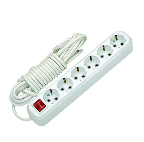 Удлинитель 6х2м с заземл. 16А IP20 с выкл. Makel MGP232