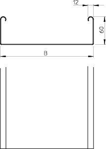 Лоток листовой неперфорированный 200х60 L3000 сталь 1.5мм SKSU 620 FS OBO 6063236