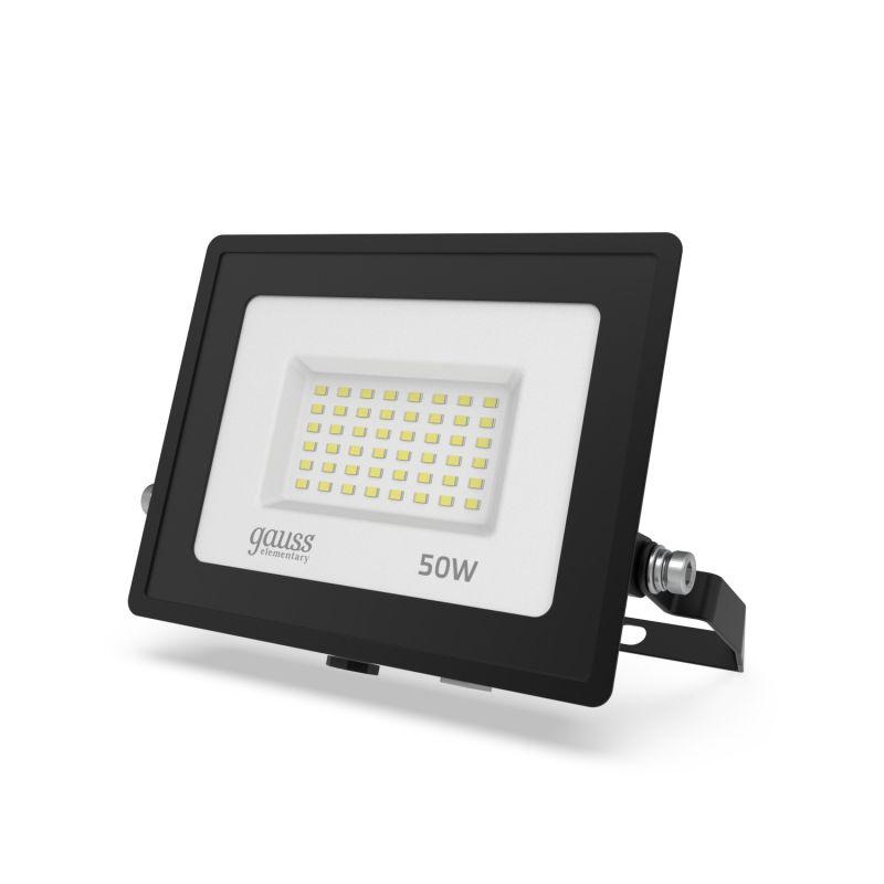 Прожектор светодиодный Elementary 50Вт 6500К IP65 4250лм 200-240В ДО ПРОМО G2 черн. GAUSS 613100350P