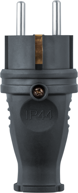 Вилка прямая 61 368 NCA-PLR02-16A-E-IP44-BL с заземл. каучук черн. Navigator 61368