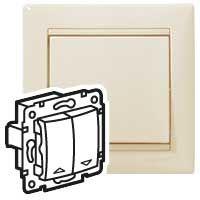 Переключатель 2-кл. СП Valena 10А для управл. приводом с механич. блокировкой механизм сл. кость Leg 774304