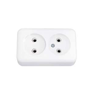 Розетка 2-м ОП 16А IP20 бел. Bylectrica РА16-238