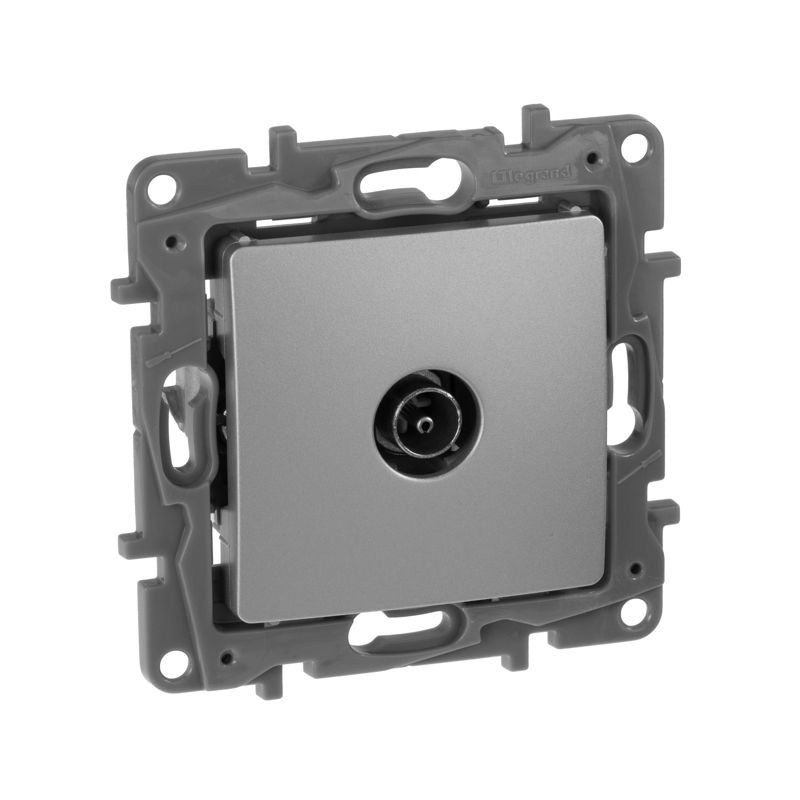 Розетка телевизионная TV СП Etika 2дБ 0-2400МГц с топологией "звезда" механизм алюм. IEK 672451