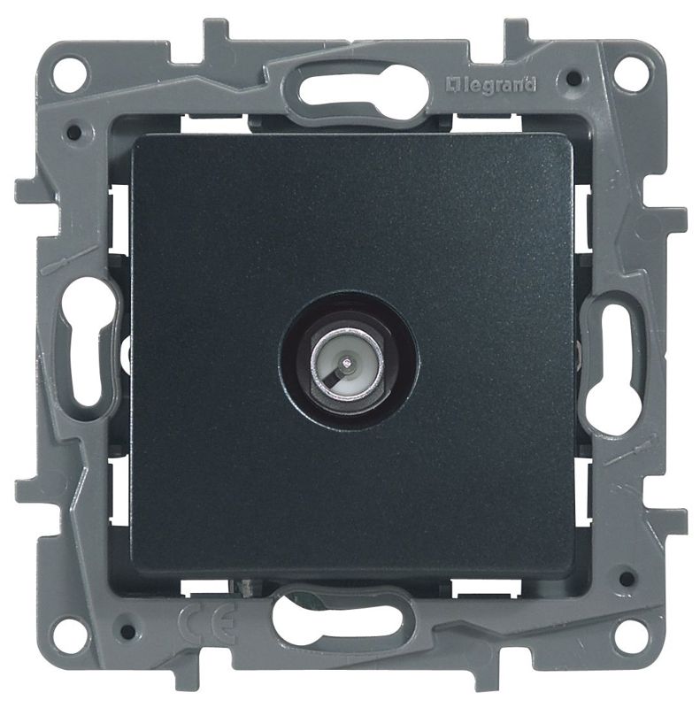 Розетка телевизионная проходная TV СП Etika 14дБ 5-862МГц механизм антрацит IEK 672663