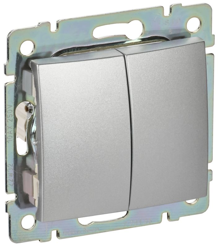 Выключатель 2-кл. СП Valena 10А IP31 механизм алюм. (DIY-упак.) IEK 694337