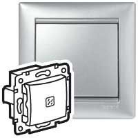 Выключатель 1-кл. СП Valena 10А IP31 с подсветкой механизм алюм. (DIY-упак.) IEK 694340