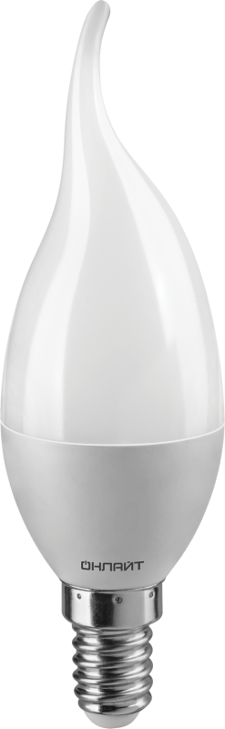 Лампа светодиодная 71 621 OLL-FC37-6-230-4K-E14-FR 6Вт свеча на ветру 4000К нейтр. бел. E14 600лм 176-264В ОНЛАЙТ 71621