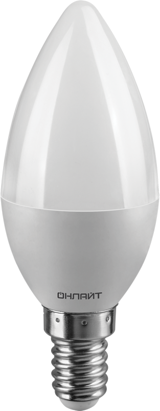 Лампа светодиодная 71 629 OLL-C37-6-230-4K-E14-FR 6Вт свеча 4000К нейтр. бел. E14 600лм 176-264В ОНЛАЙТ 71629
