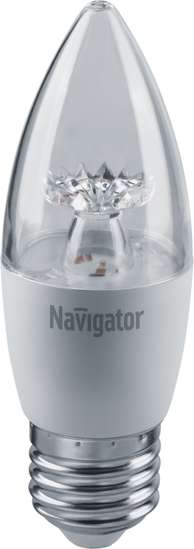 Лампа светодиодная 71 851 NLL-C37-7-230-4K-E27-CL 7Вт свеча 4000К нейтр. бел. E27 525лм 230В Navigator 71851