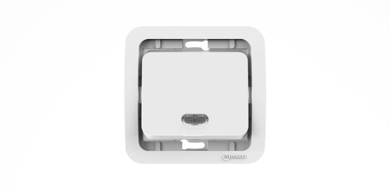 Переключатель перекрестный 1-кл. СП Mimoza 10А IP20 без вставки с подсветкой бел. Makel 22025