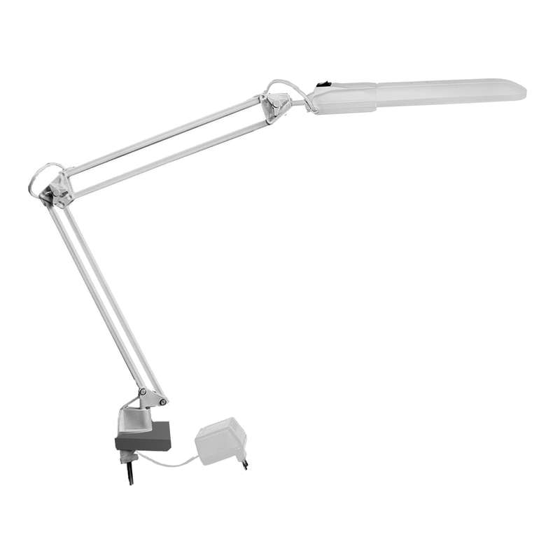 Светильник Дельта 1 настол. на струбцине с дросселем 11Вт с лампой КЛЛ G23 сер. Трансвит 128