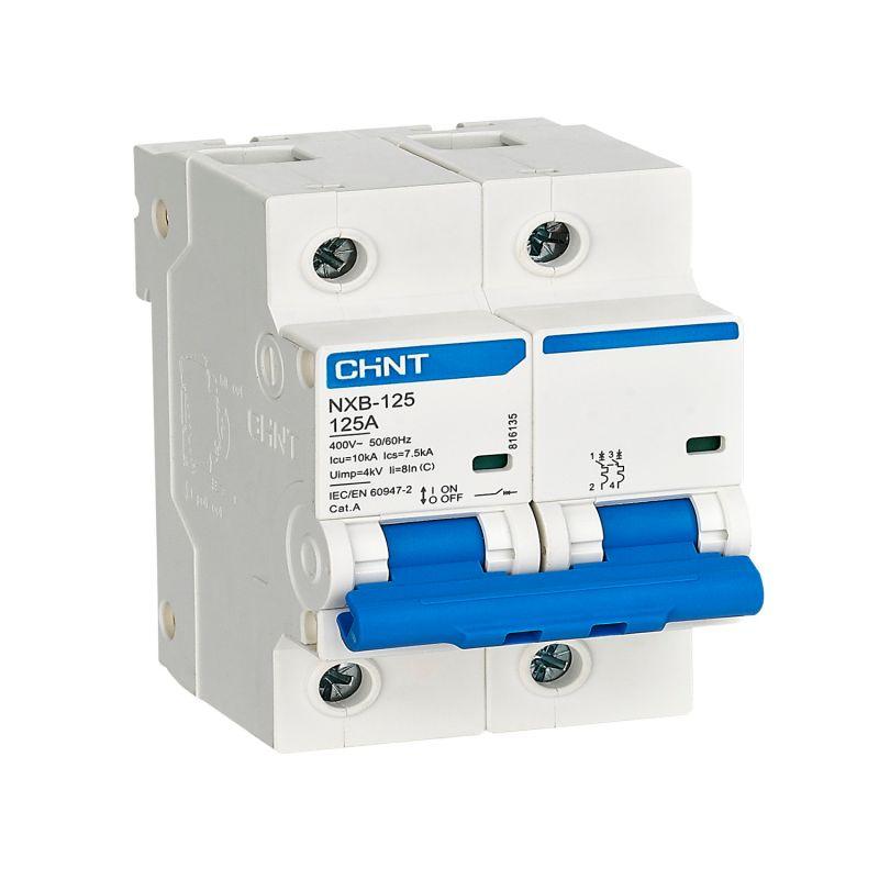 Выключатель автоматический модульный 2п D 100А 10кА NXB-125 (R) CHINT 816134
