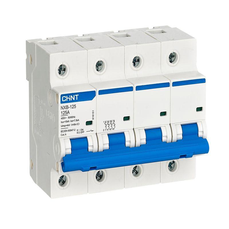 Выключатель автоматический модульный 4п C 125А 10кА NXB-125 (R) CHINT 816151