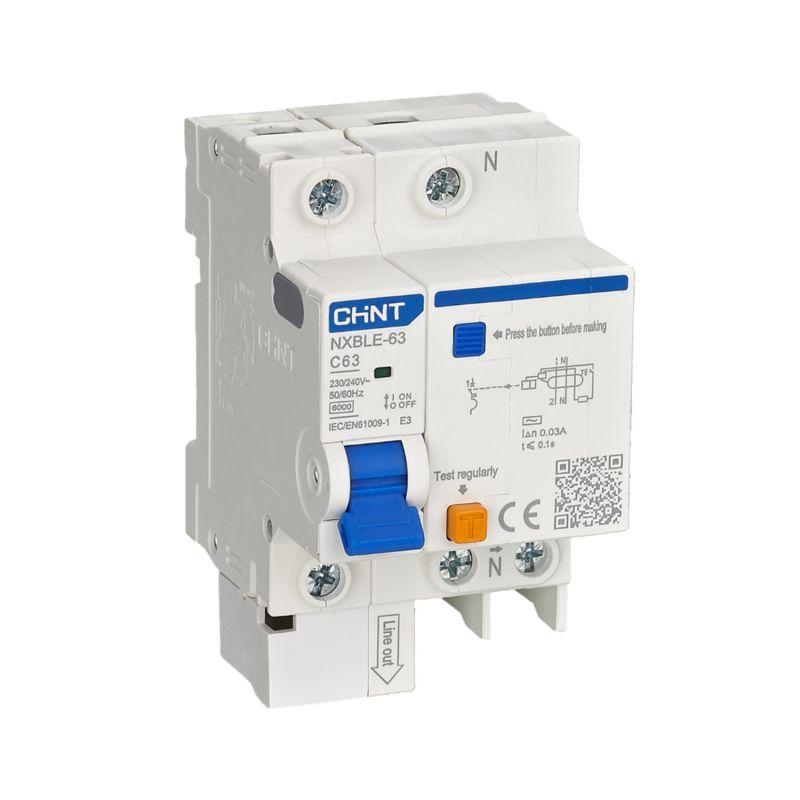 Выключатель автоматический дифференциального тока 2п (1P+N) C 50А 30мА тип AC 6кА NXBLE-63 (R) CHINT 819937
