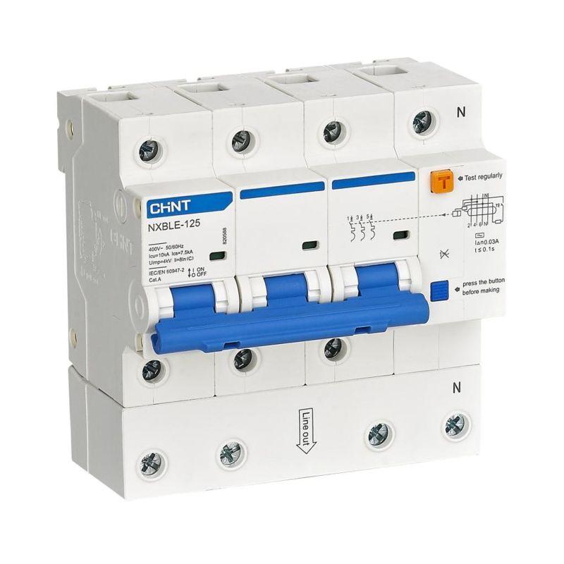 Выключатель автоматический дифференциального тока C 100А 300мА тип AC 10кА NXBLE-125 3P+N электронный (R) CHINT 820612