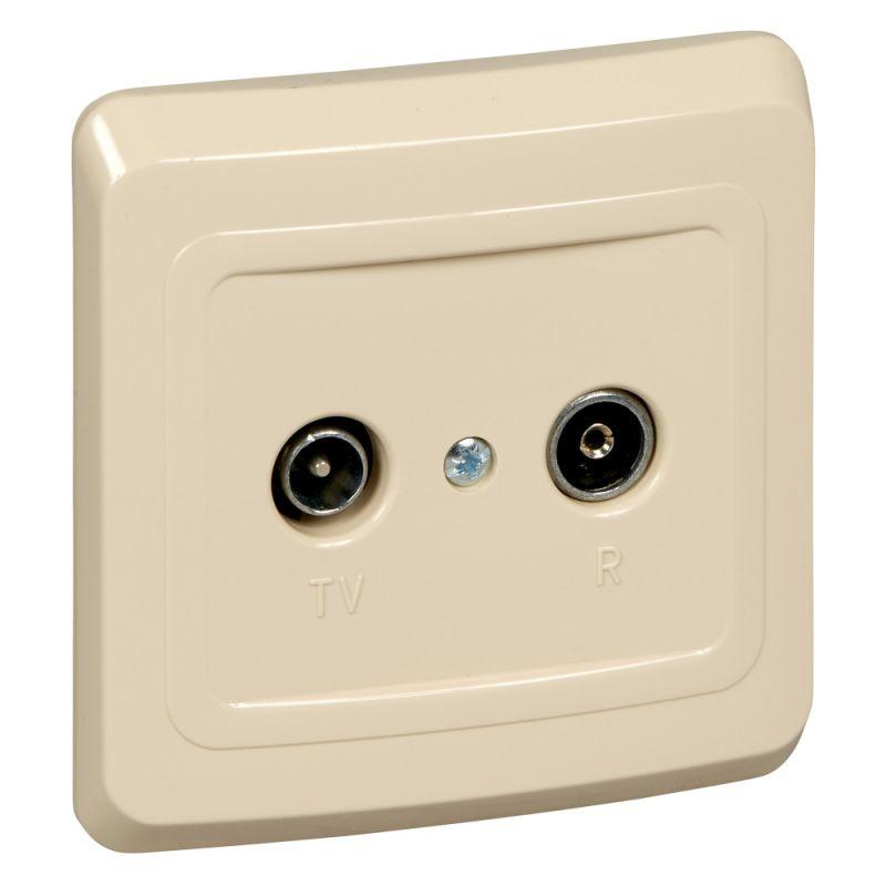 Розетка телевизионная оконечная TV/FM 1-м СП Этюд крем. SchE TVC-001K