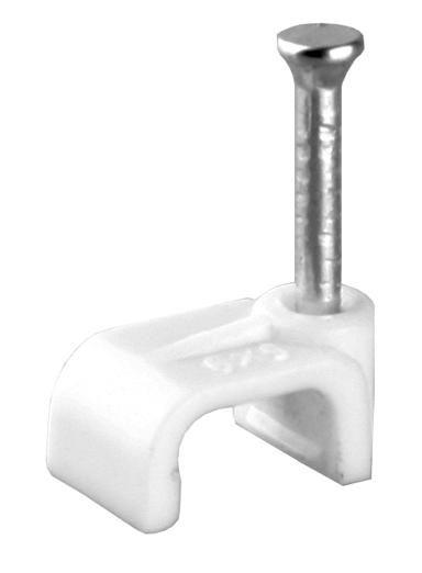 Скоба плоская d6мм V02-6W-2-06-050 пластик. (уп.50шт) Volsten 9558