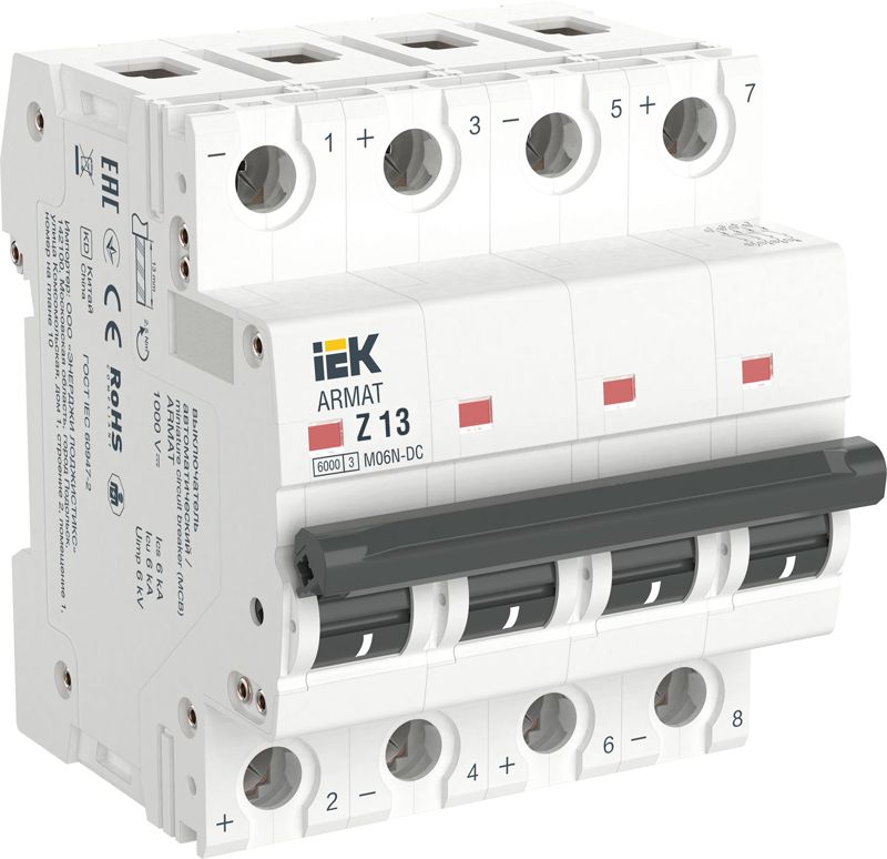 Выключатель автоматический модульный 4п Z 13А M06N-DC ARMAT IEK AR-M06N-4-Z013DC
