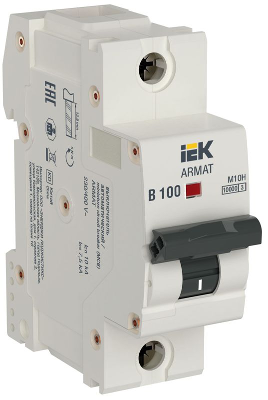 Выключатель автоматический модульный 1п B 100А M10H ARMAT IEK AR-M10H-1-B100