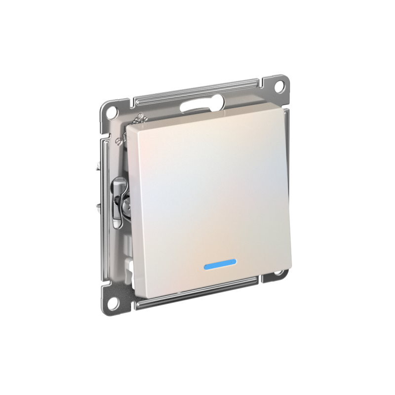 Выключатель 1-кл. СП AtlasDesign 10А IP20 (сх. 1а) 10AX с подсветкой механизм жемчуж. SE ATN000413