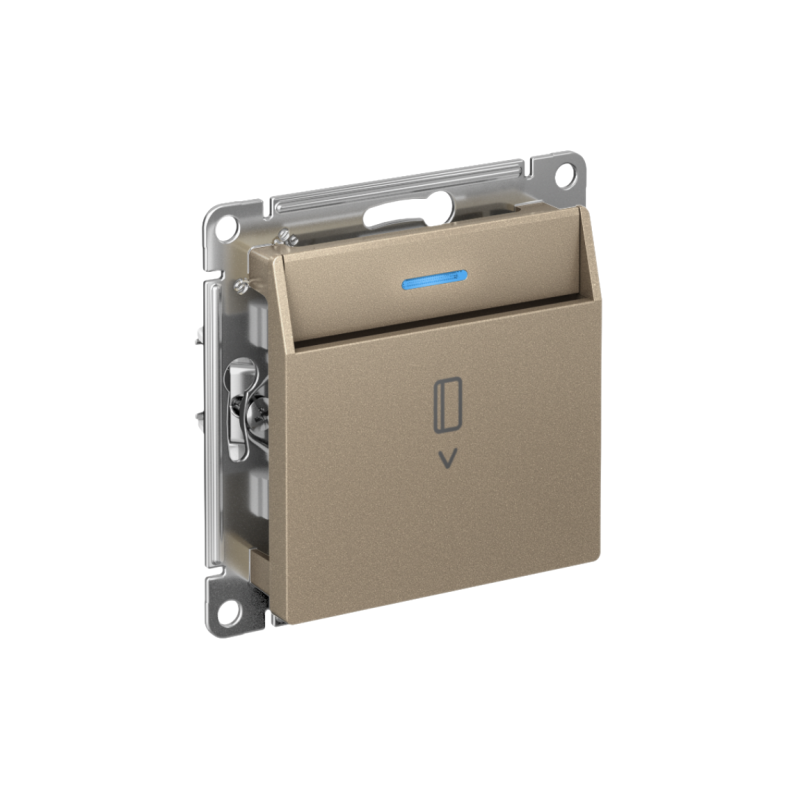 Выключатель карточный 2мод. СП AtlasDesign 10А IP20 без задержки времени механизм шампань SE ATN000567