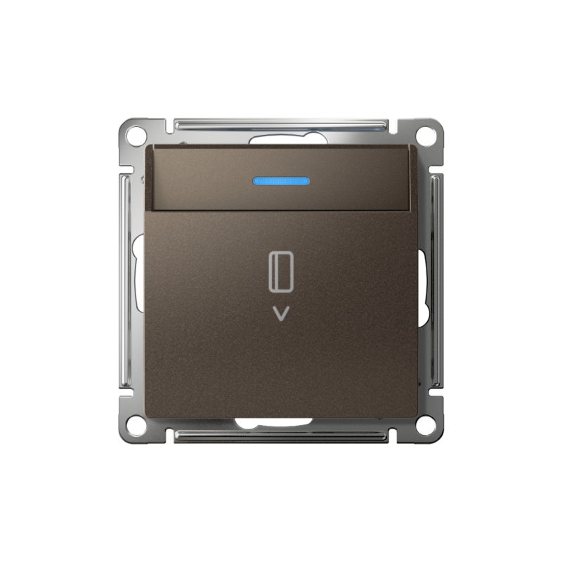 Выключатель карточный AtlasDesign 10А с подсветкой без задержки отключения механизм мокко SE ATN000614