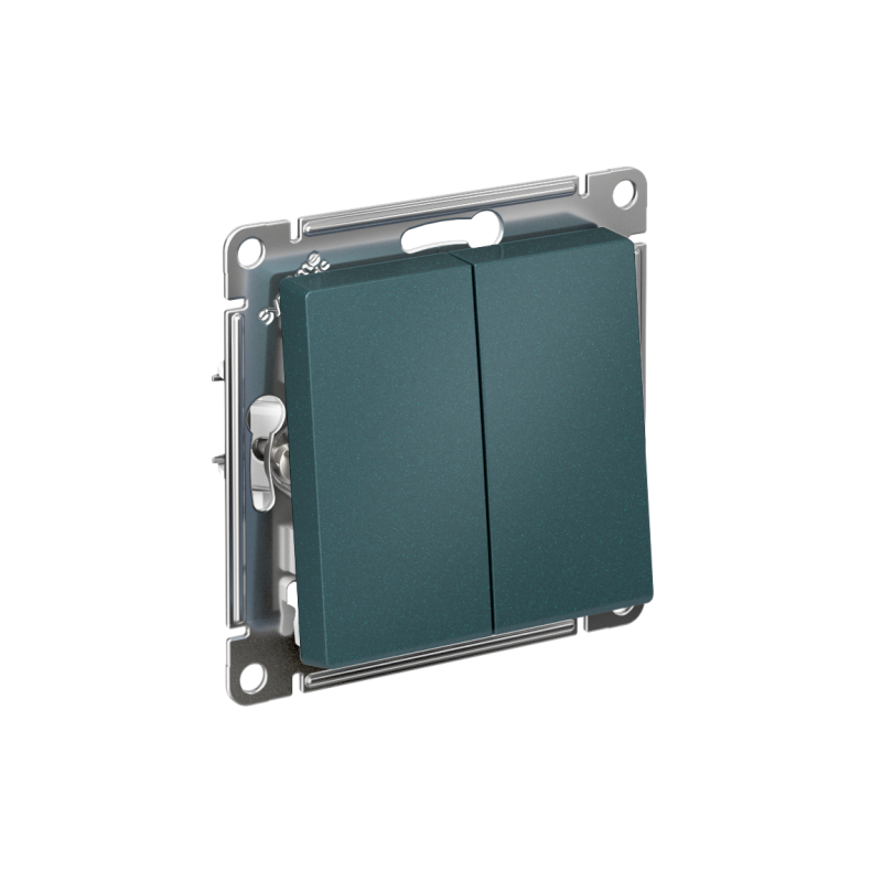 Выключатель 2-кл. AtlasDesign (сх. 5) 10AX быстрозажим. клем. механизм изумруд SE ATN000851S