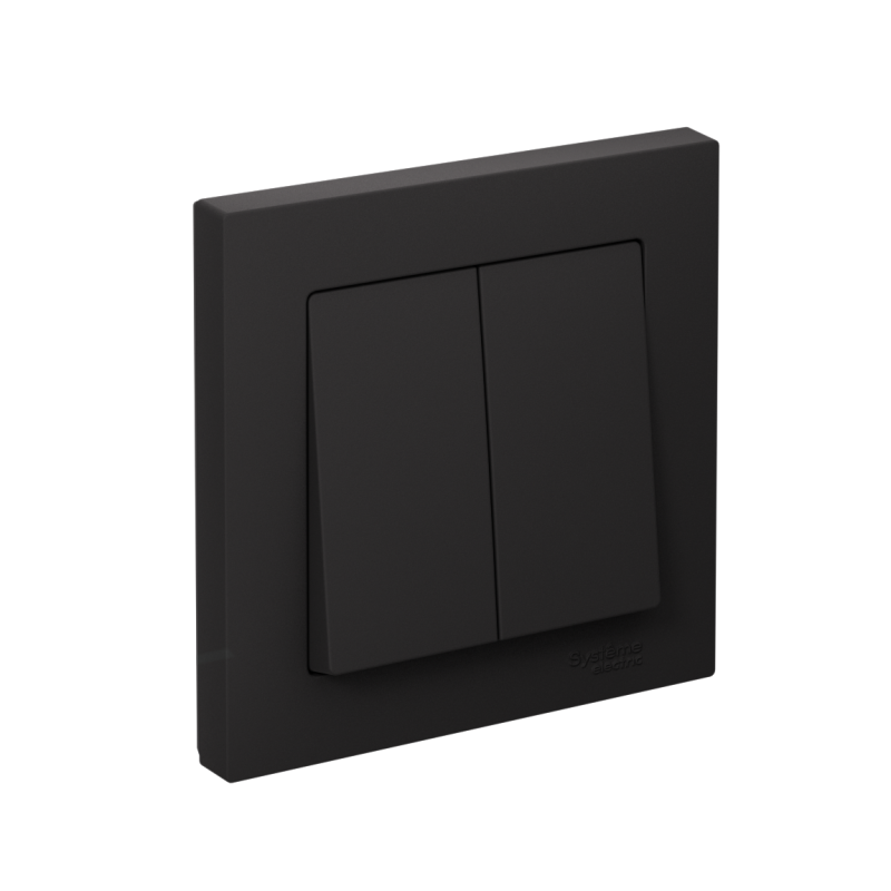 Выключатель 2-кл. AtlasDesign (сх. 5) 10AX быстрозажим. клем. в сборе карбон SE ATN001052S