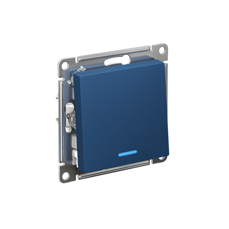 Выключатель 1-кл. AtlasDesign (сх. 1а) 10AX с подсветкой механизм аквамарин SE ATN001113